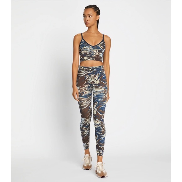 Tory Burch Sport Seamless 7/8 High-rise Leggings in Dark Roast Marble Splash - Picture 16 of 16